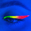 suva beauty's doodle dash mix cake hydra fx applied as ombre liner in uv blacklight