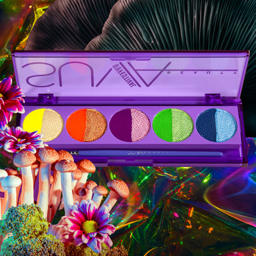 suva beauty's uv festival hydra fx palette with 10 colors